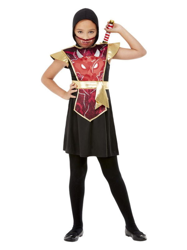 Picture of Ninja Warrior Costume, Red Age 7-9,W23.5-24.5",C27-28.5",H52-57"